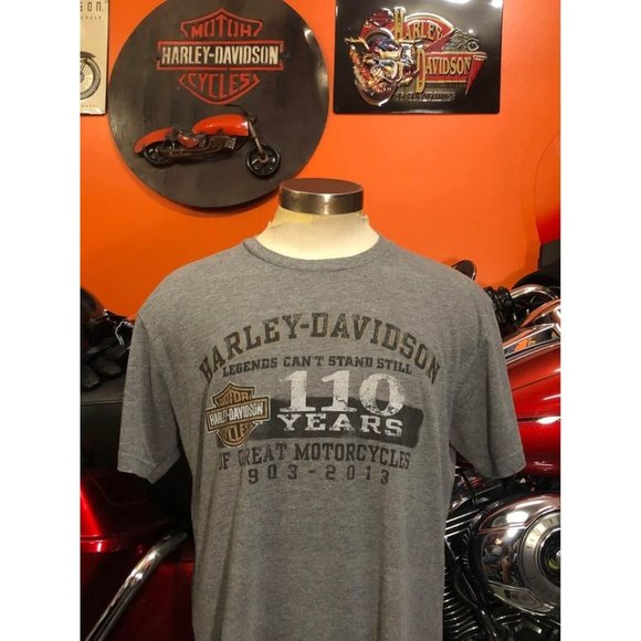 Harley Davidson T-shirt Large Men 110 ANNIVERSARY — 1903 - 2013 - Picture 1 of 5